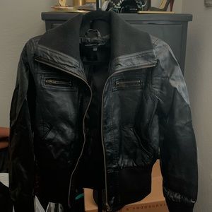 Black leather jacket